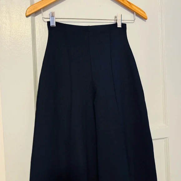 NWT Ripley Rader Navy Ponte Knit Long wide leg pant size Small - Picture 4 of 5